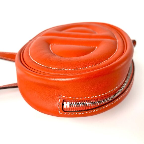 HERMES Terre Battue Orange Swift Leather In The Loop Waist Belt Bum Bag - Picture 10 of 16